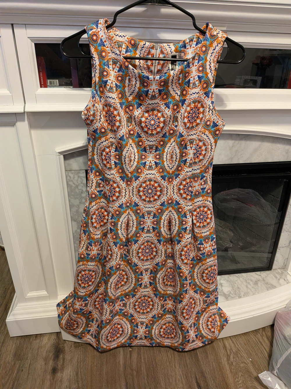 Orange Mandala Fit And Flare Dress